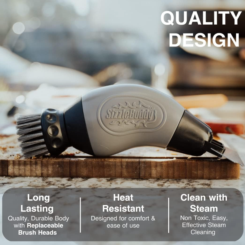 Sizzle Buddy BBQ Cleaner|Cleaning Brush: 3-In-1 BBQ Grill Cleaning Brush