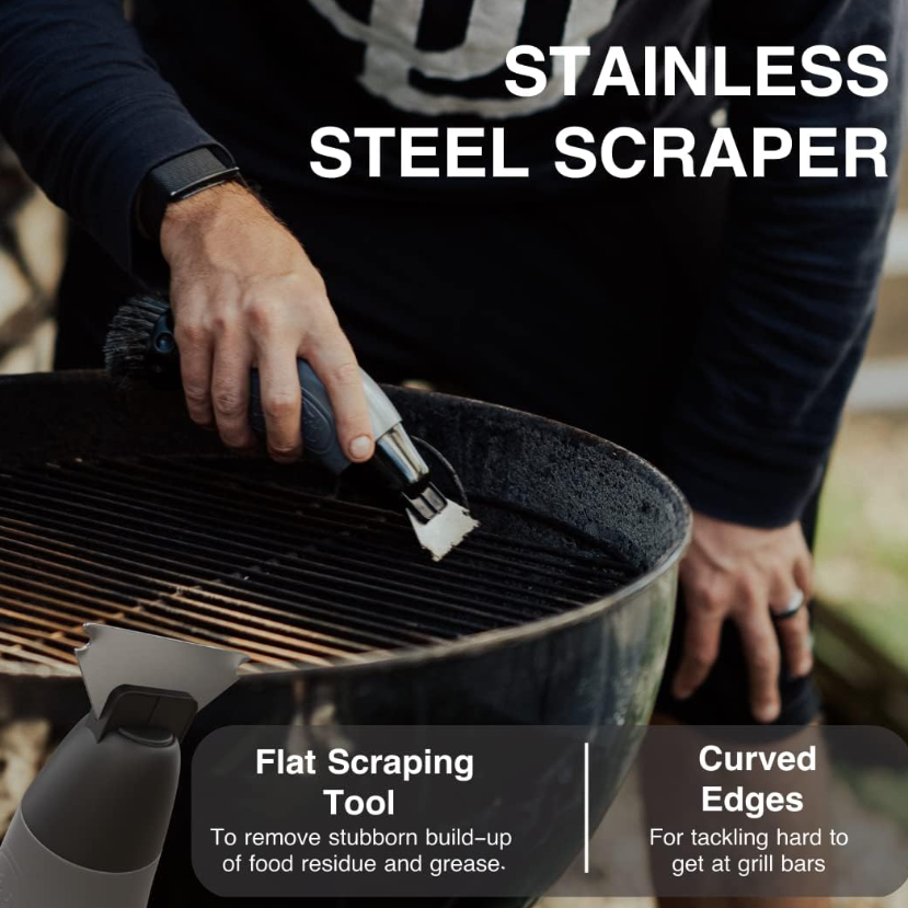 Sizzle Buddy BBQ Cleaner|Cleaning Brush: 3-In-1 BBQ Grill Cleaning Brush