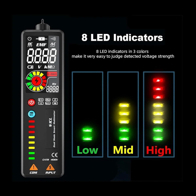 S1CL Voltage Tester LCD 3-Results Display AC Voltage Detector