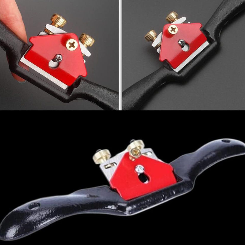 Adjustable Spokeshave Plane with Flat Base, Metal Blade Wood Spoke Shave for Wood Craver