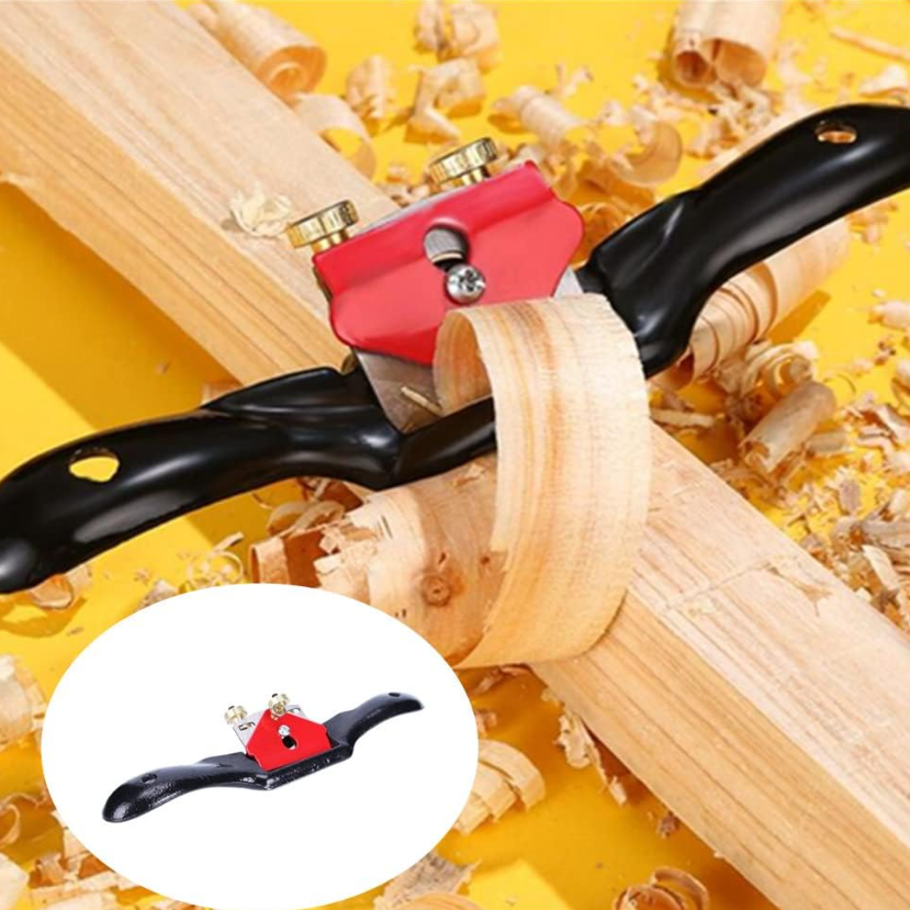 Adjustable Spokeshave Plane with Flat Base, Metal Blade Wood Spoke Shave for Wood Craver