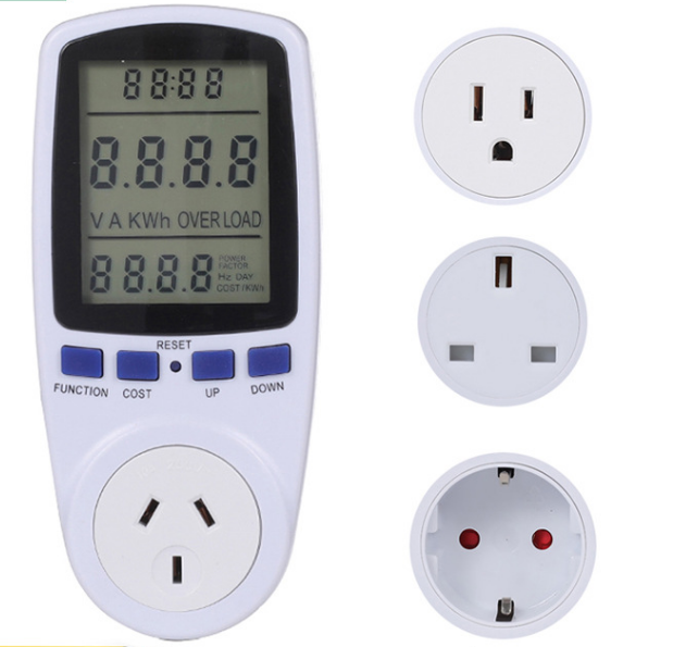 Advanced LCD Display Night Vision, Equipped with Power Consumption Monitor Energy Voltage Amps Electricity Usage Monitor, Overload Protection, 7 Display Modes for Energy Saving, Watt Meter