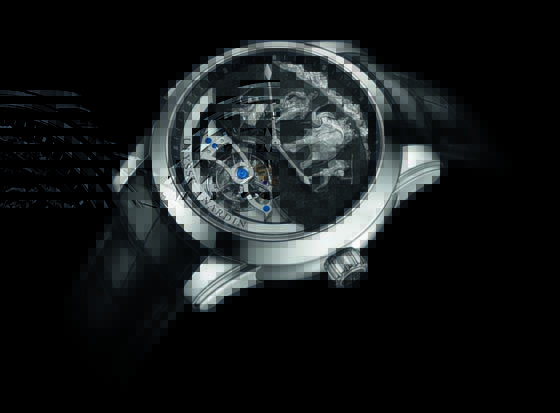 Platinum leather watch