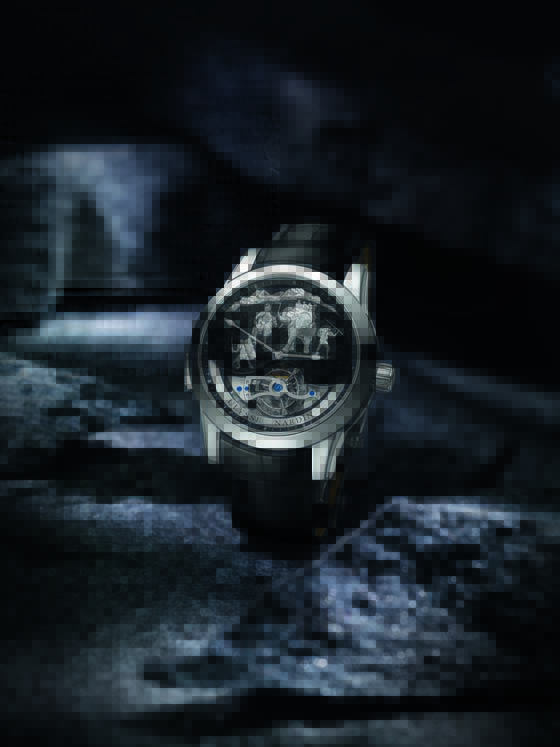 Platinum leather watch