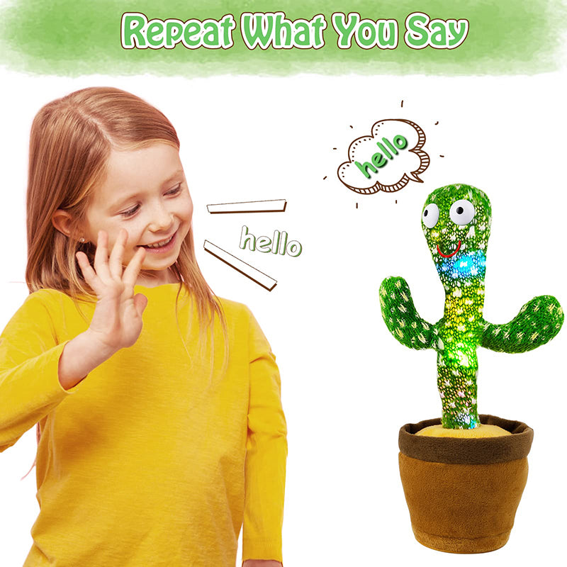 Dancing Cactus Baby Toy Mimicking Talking and Singing Cactus Toy for Boy and Girl Kids Gift
