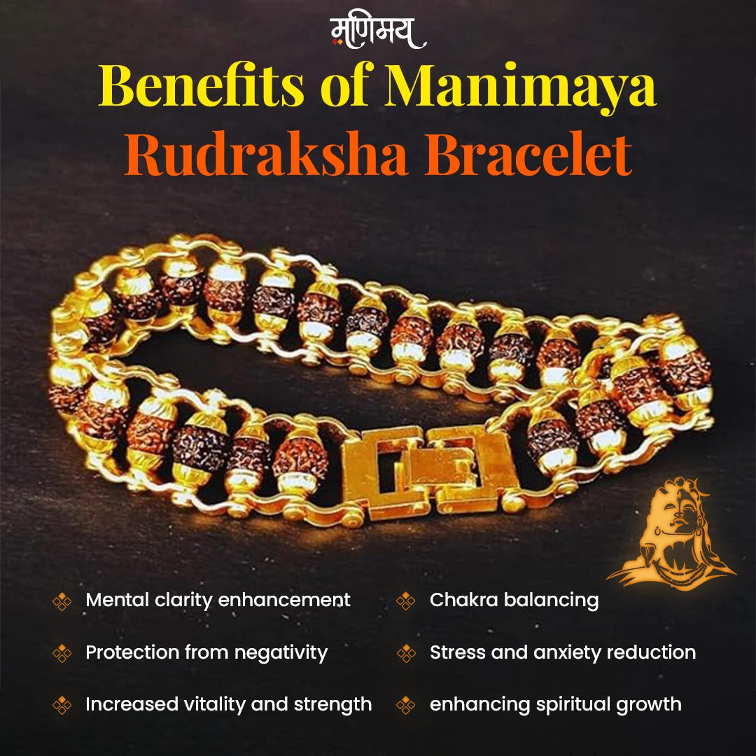 Gold Plated Divine Aura Rudraksha Bracelet
