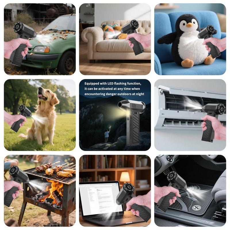 Electric Compressed Air Duster - 15,0000 RPM Rechargeable Cordless Turbo Blower, Portable Air Blower Gun for Cars, PC, Keyboard, Home & Outdoor Dust Cleaning (Replaces Compressed Air Cans)