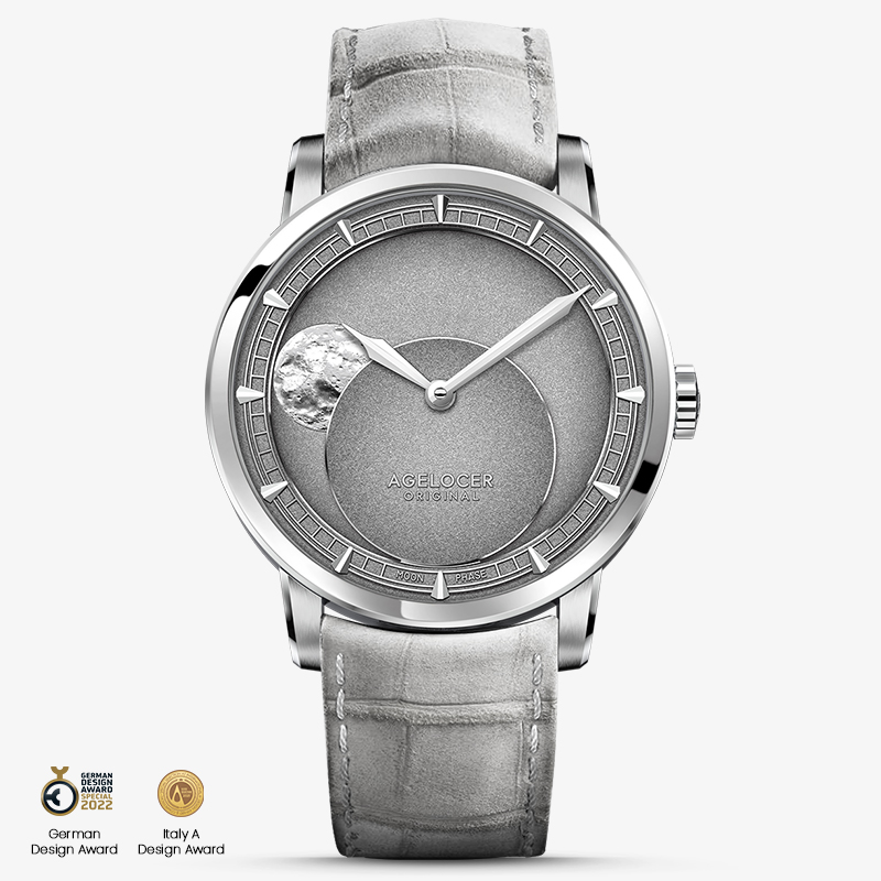 Agelocer New In Original Panoramic Luminous Moon  Phase Design  Luminous Moon Sapphire Glass