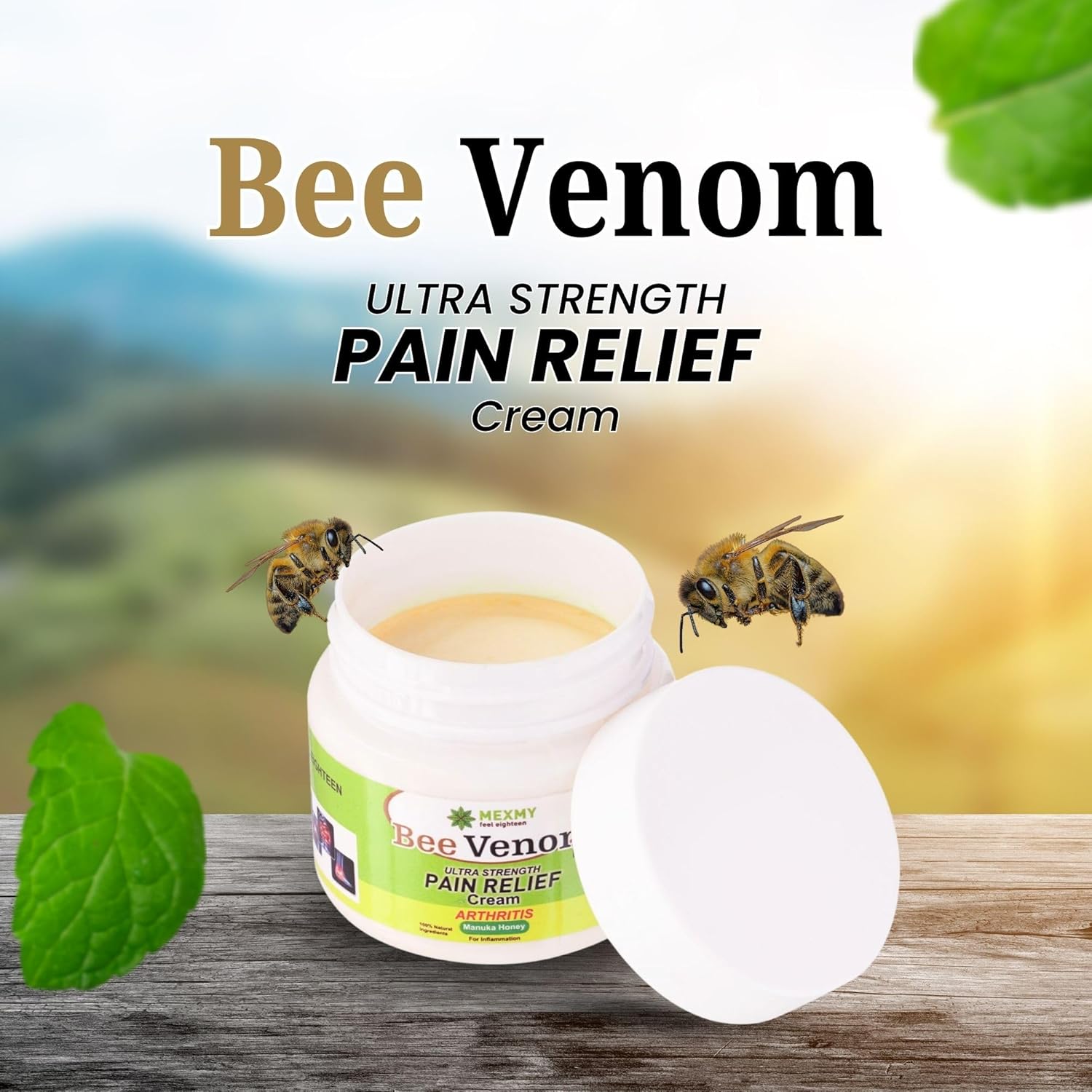 Bee Venom Pain Relief Cream | Joint and Bone Healing Cream | Natural Bee Venom Formula for Arthritis and Muscle Pain Relief