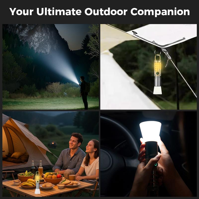 Rechargeable LED Flashlight with 360° Camping Lantern – Super Bright, Long Range Flashlight