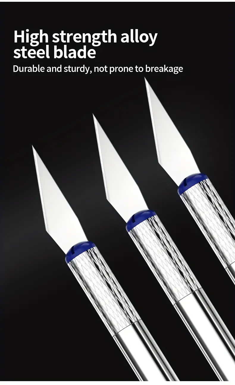 13pcs metal carving knife pen art seal cutting manual combination paper cuttings non slip gadget diy precision repair tool details 3