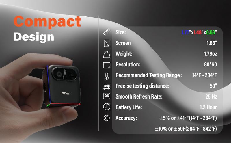 Small Thermal Imaging Camera for Beginner &ndash; Mini Thermal Imager for Home Inspection, Infrared Hidden Camera Detector Gadget 80&times;60 IR Resolution