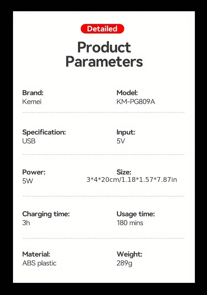 Cortadora el&eacute;ctrica Comi KM-PG809A de alta potencia con cabezal de carga r&aacute;pida ajustable y pantalla digital LCD profesional detalles 10