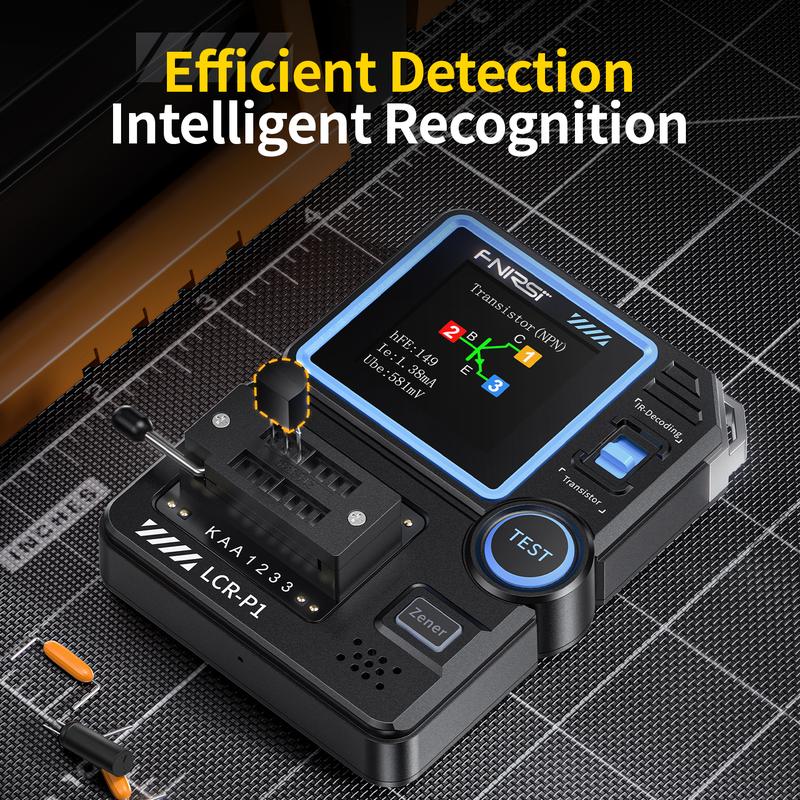 FNIRSI LCR-P1 Transistor Tester Diode Triode Capacitance Resistance Meter LCR ESR Meter NPN PNP MOSFET IR Multifunction Tester