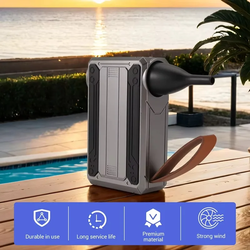 💖Mini portable blower with LED light suitable for outdoor, barbecue, car cleaning, carpentry