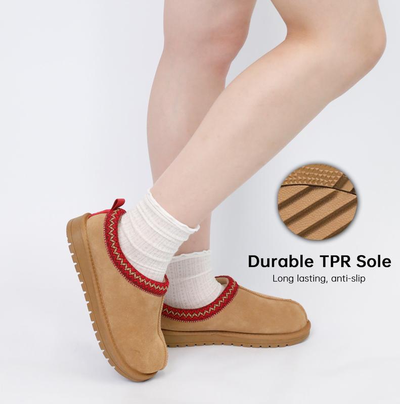 EVELLYHOOTD Braided Leather Outdoor Suede Slippers Women's Mini Platform Boots with Fluffy Fur Lining Short Ankle Boots for Autumn Winter Warm Walking Shoes