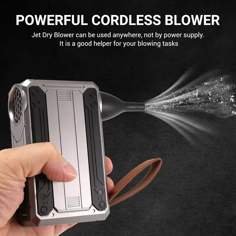💖Mini portable blower with LED light suitable for outdoor, barbecue, car cleaning, carpentry