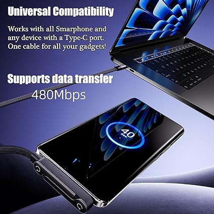 Sideways Phone Charger, 2-in-1 Invisible Holder Charger Cable