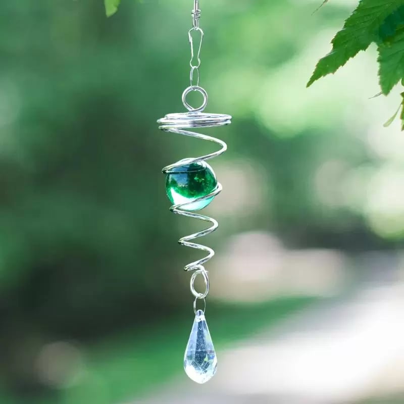 🔥Hot Sale 49% OFF🔥Rotating Spiral Tail Wind Chime Crystal Pendant