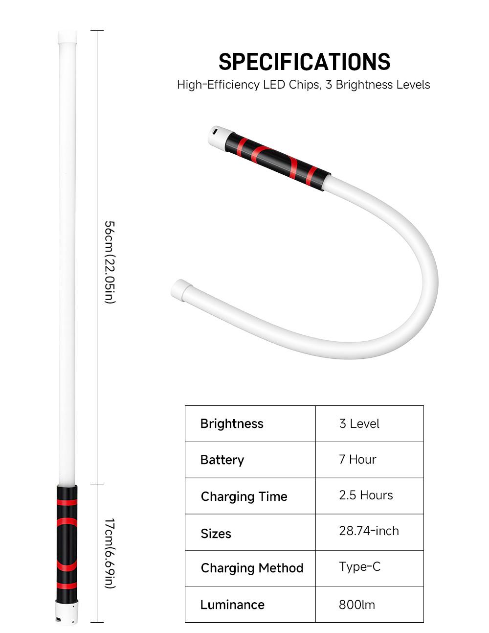 Bendable LED Flashlight Stick - 31" Flexible Design, 7-Hour Long Battery Life, High Lumens for Off-Road, Garage Mechanics, and Hard-to-Reach Areas Like Engine Bays Bendable LED Flashlight Stick - 31" Flexible Design, 7-Hour Long Battery Life, High Lumens for Off-Road, Garage Mechanics, and Hard-to-Reach Areas Like Engine Bays