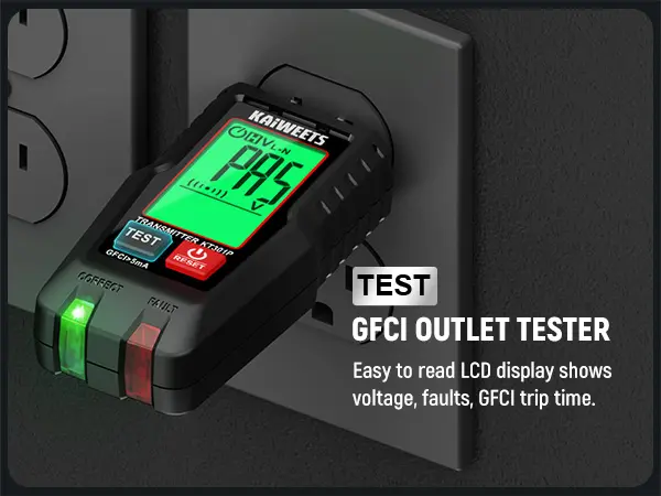Product Introduction of KAIWEETS AC Circuit Breaker Finder Tool with Alert LCD Display, 2-Piece Set Electric Tester and Voltage Tester with Transmitter and Receiver, NCV Function & Flashlight, Non-Contact Cable Tester and Integrated GFCI Outlet Tester, Portable Detector 11