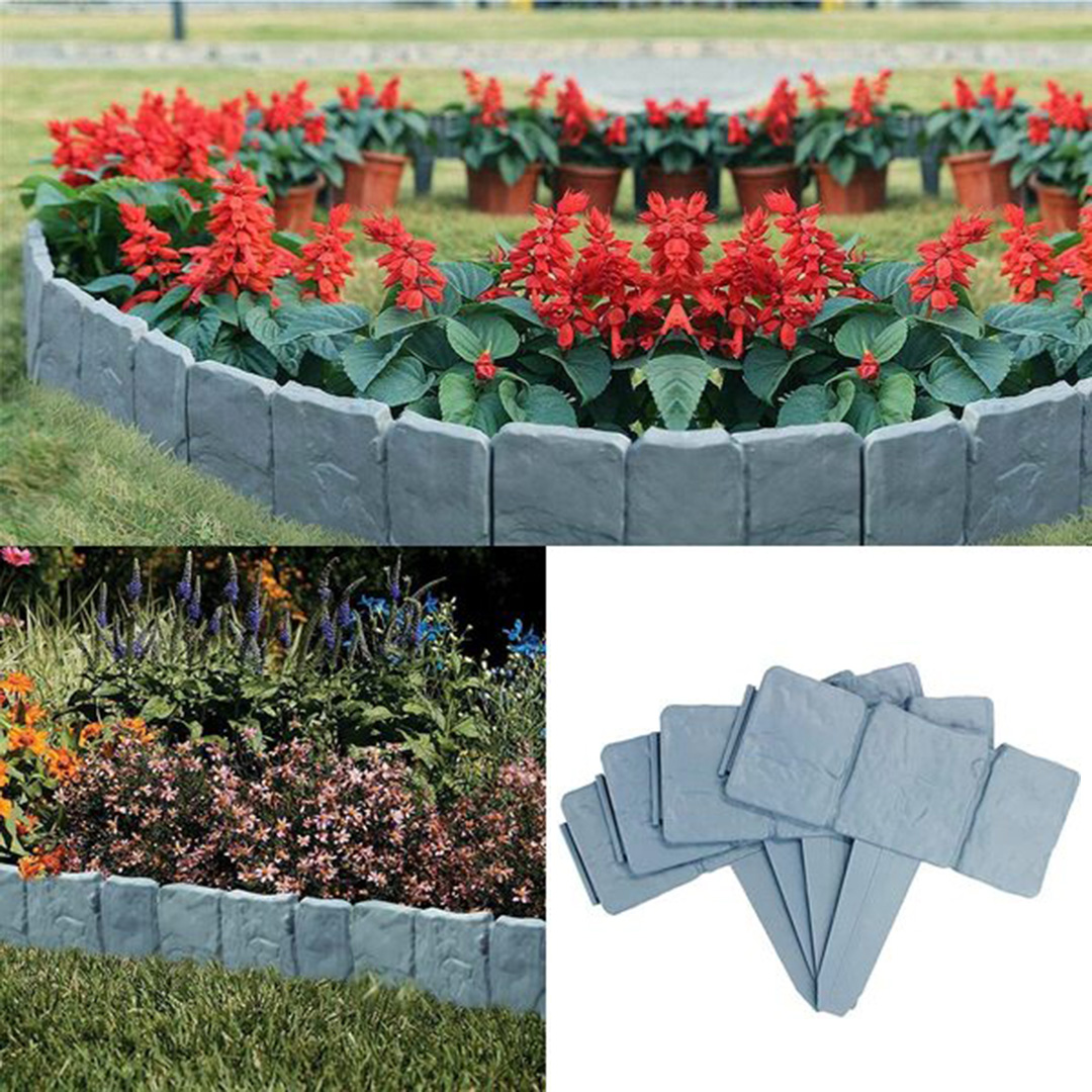 Fencify Stone Imitation Garden Fence (10 Pieces)