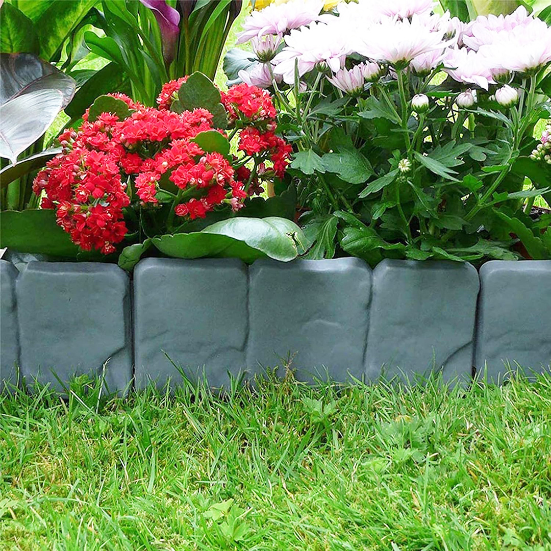 Fencify Stone Imitation Garden Fence (10 Pieces)