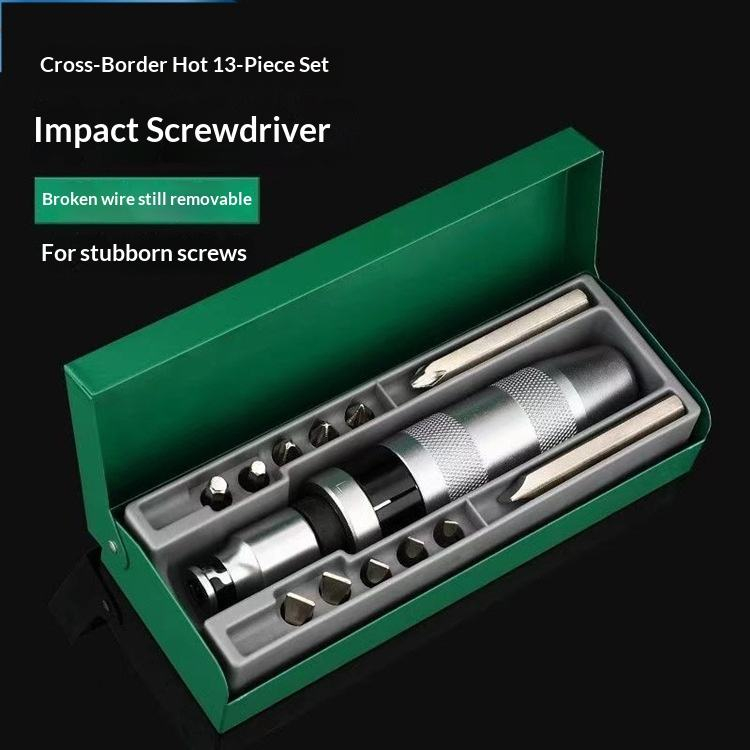 Industrial Grade Impact Screwdriver & Bits Set with Portable Storage Case