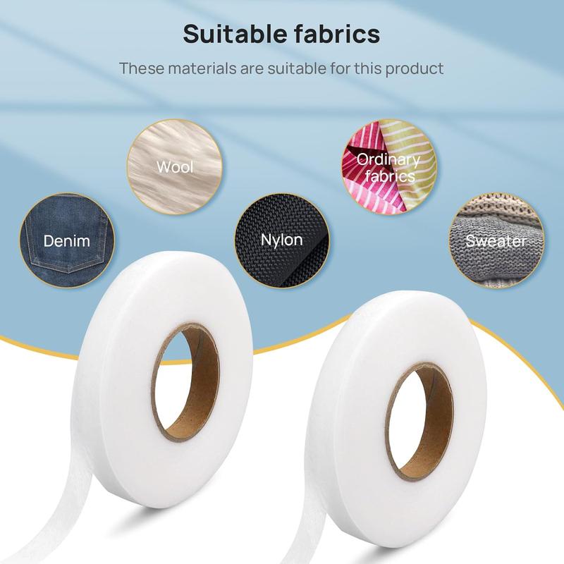Stitch Witchery 140 Yards Iron on Hemming Tape - 2 Rolls, 0.59 inch No Sew No Iron Fusible Tape for Hemming, Curtains, Pants, Clothes