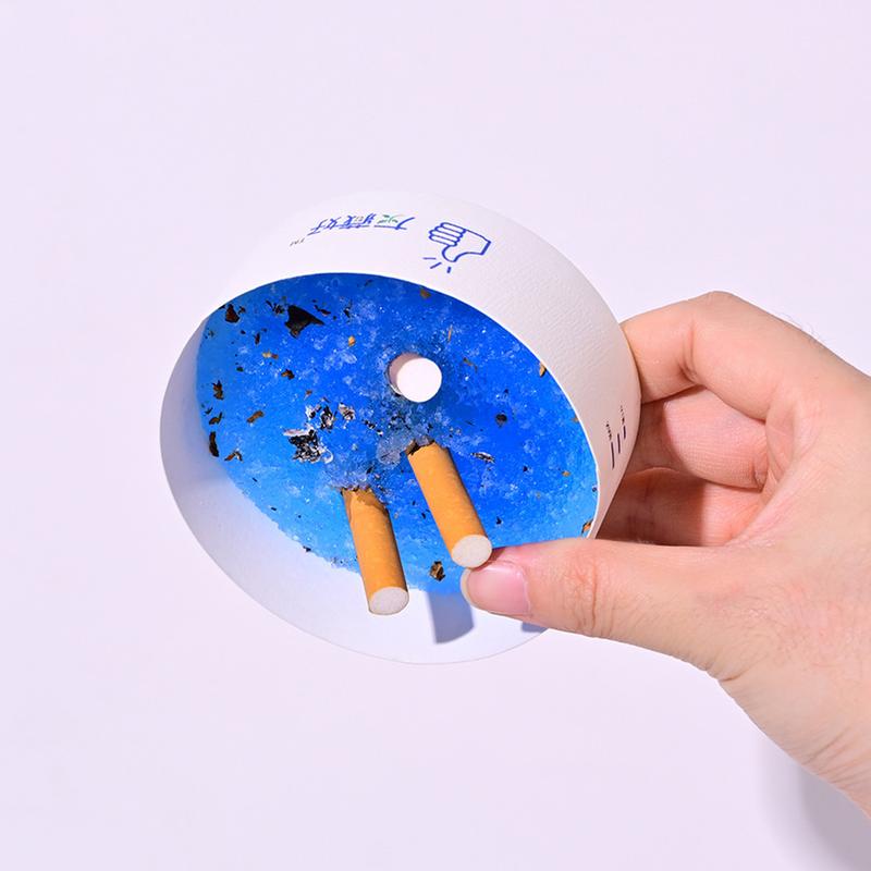 Disposable Ashtray 25-Pack, Portable & Eco-Friendly Paper Ashtrays with Deodorizing Smokeless Gel, for Indoor Outdoor Use, Travel, Car Cup Holder, Parties and Camping