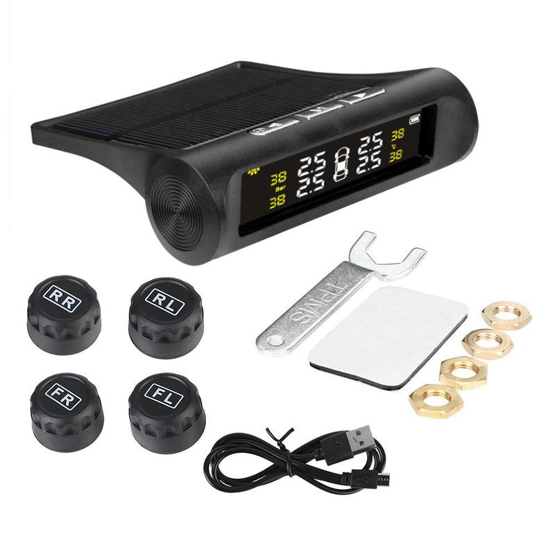 Solar powered car tire pressure monitoring tool, TPMS tire pressure monitoring system, wireless TPMS monitor