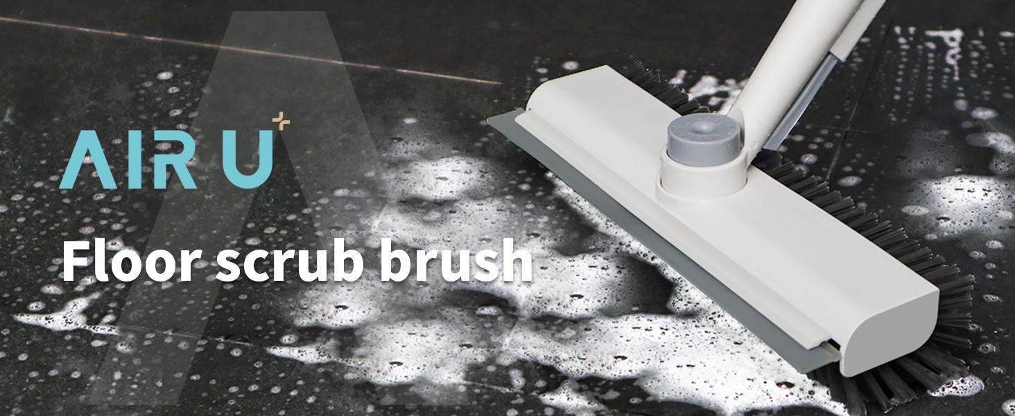 AIRU Floor Scrub Brush Bathtub Brush with Long Handle 3 in 1 Scrape and Heavy-Duty Stiff Bristle Scrubber Brush for Cleaning Shower Bathroom Patio Garage Kitchen Wall and Deck Cleaning Supplies for Home Essential Items for Home Christmas Gifts