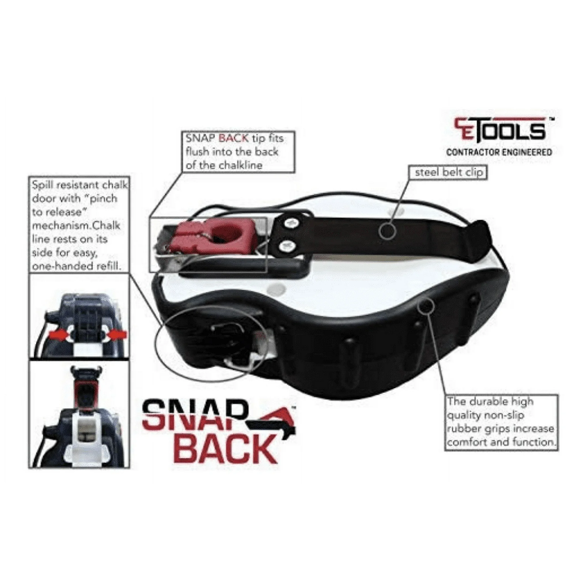 Snapback Chalk Line With Releasable Tip