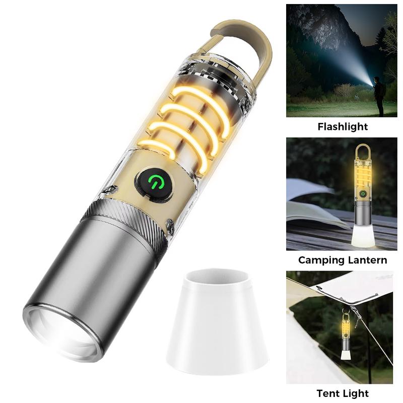 Rechargeable LED Flashlight with 360° Camping Lantern – Super Bright, Long Range Flashlight