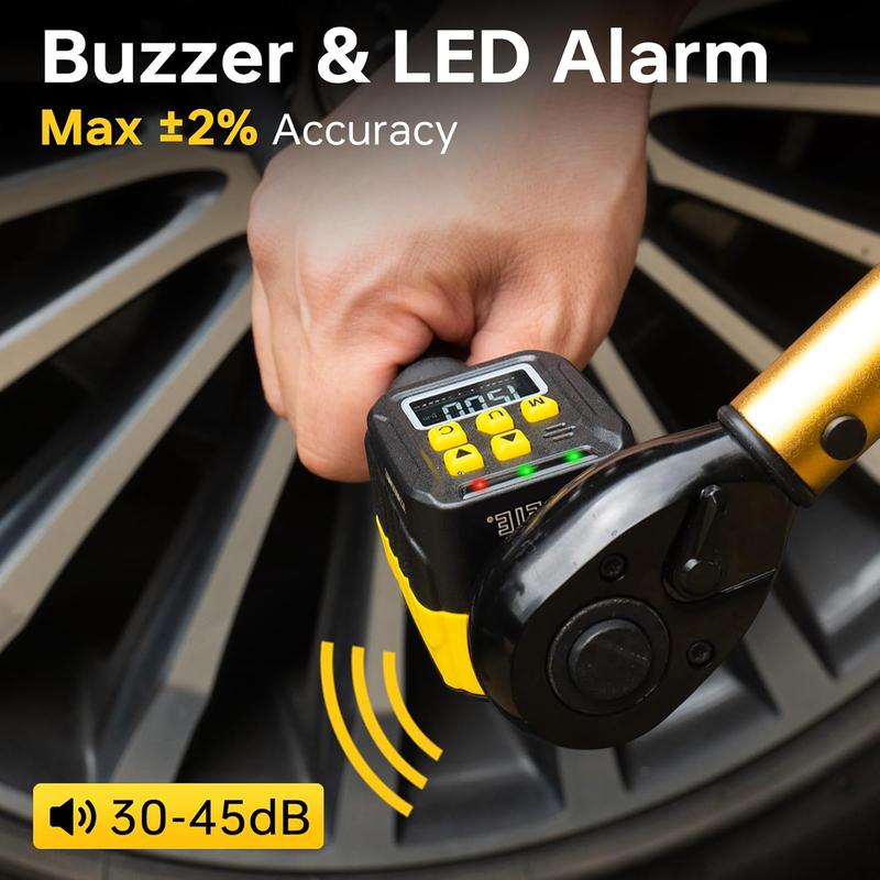 1/2 inch drive digital torque adapter, color LCD display, torque wrench calibration tool for automotive, motorcycle torque meter