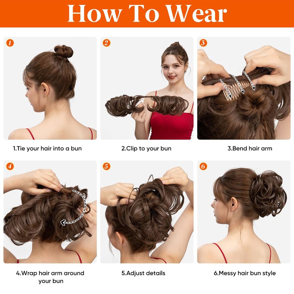 Messy Bun Hair Piece Side Comb Clip in Hair Bun Hairpiece