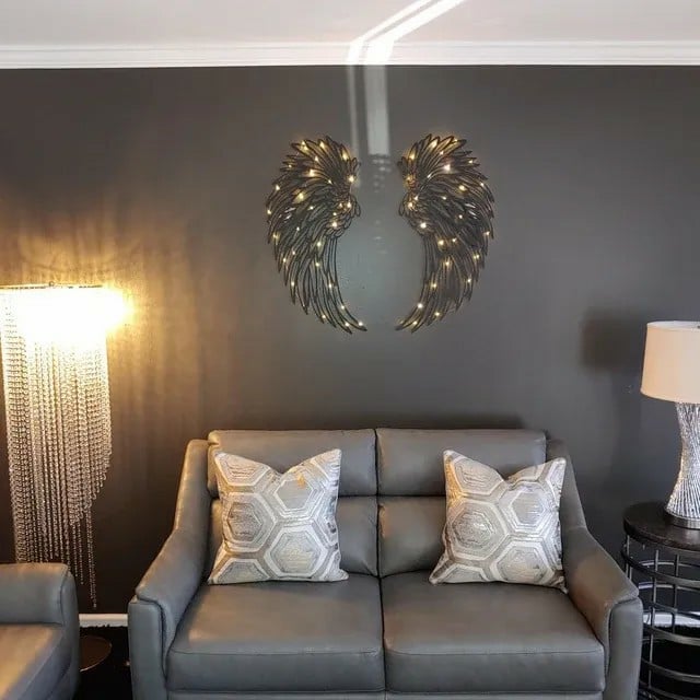 Last Day 49% Off 🎁1 Pair Angel Wings Metal Wall Art with Led Lights