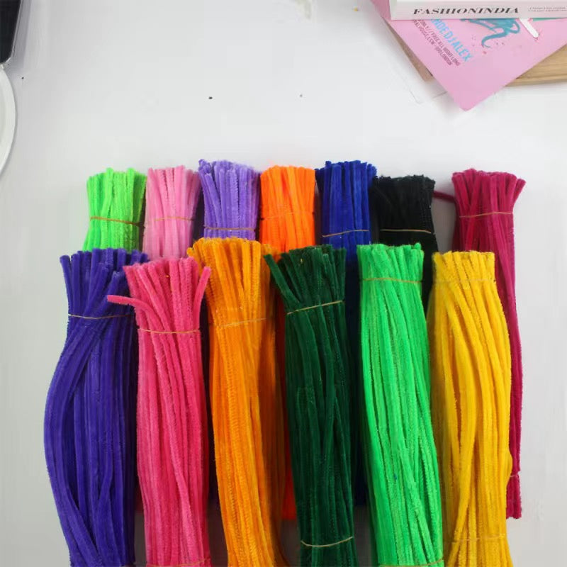 DIY raw material pipe cleaner fuzzy wire chenille stems multi color for flowers home craft cute animal birthday gift