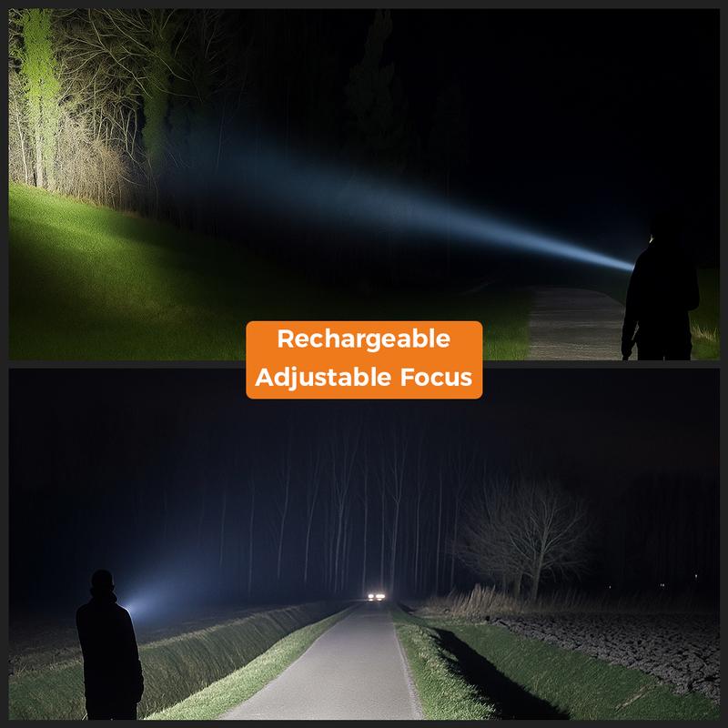 Rechargeable LED Flashlight with 360° Camping Lantern – Super Bright, Long Range Flashlight