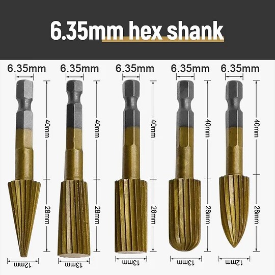 Heavy Duty Rotary File Grinding Tool (5 Pieces)