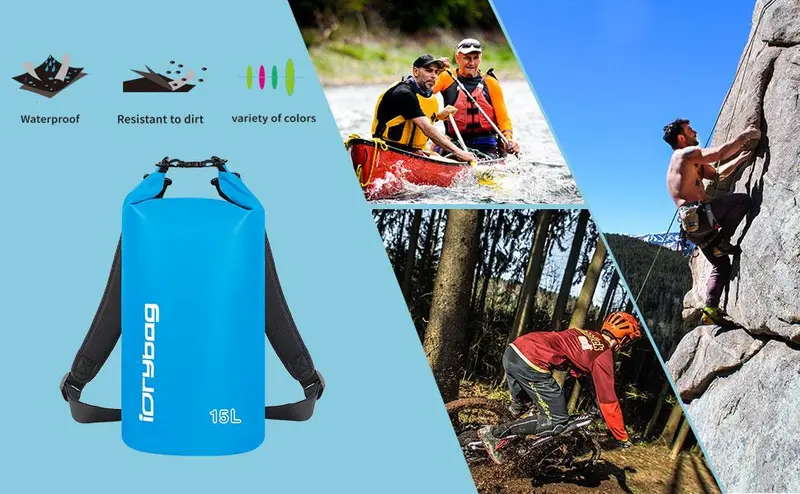 Product Introduction of IDRYBAG Waterproof Backpack Dry Bag for Women Men, Floating Bag Dry Backpack 2L/5L/10L/15L/20L, Dry Bags Waterproof for Kayaking, Boating, Canoeing, Rafting, Hiking, Camping christmas 2024 ornament christmas 2024 ornaments Blue Pink Outdoor Green 13
