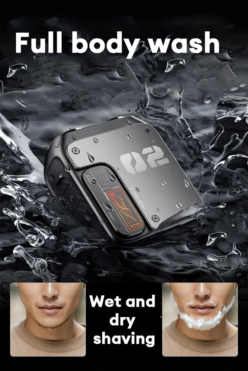 PAXA Mini Electric Shaver - Magnetic Dual Blades Curved Blade Mesh Waterproof Skin-Friendly Washable Rechargeable High-Speed Motor with Long-Lasting Battery Compact Portable Facial Matte Smooth