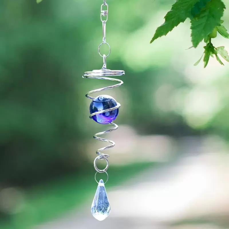 🔥Hot Sale 49% OFF🔥Rotating Spiral Tail Wind Chime Crystal Pendant
