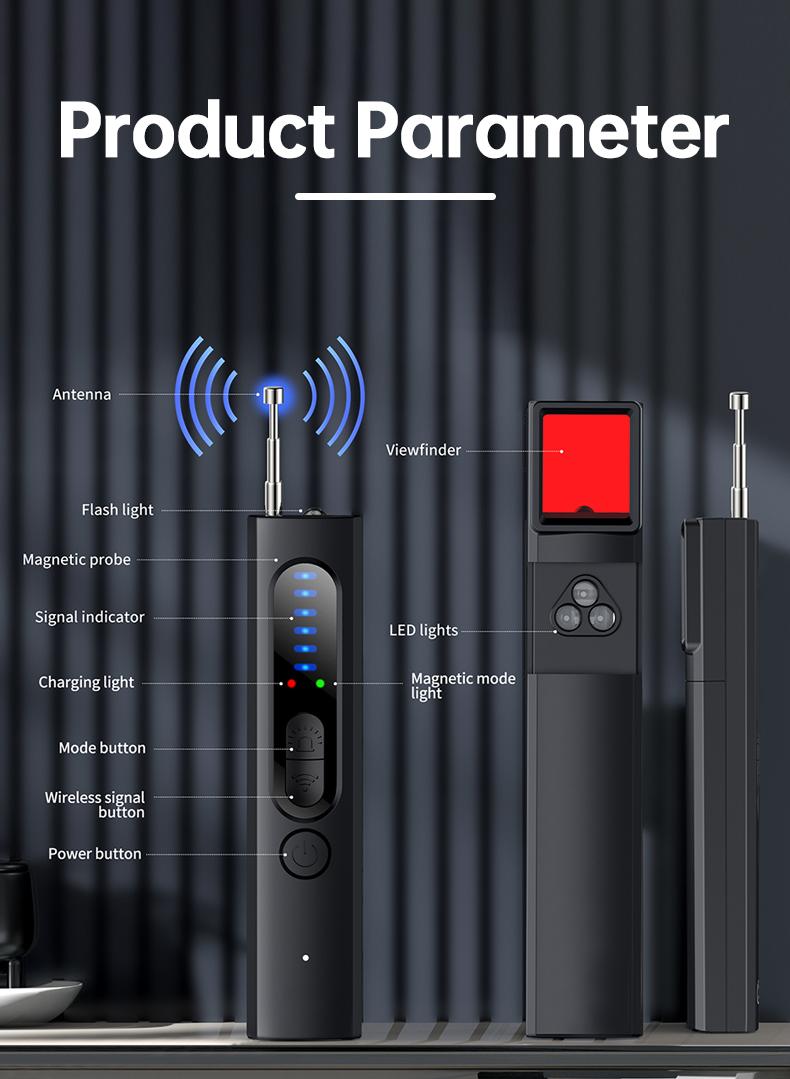 Hidden Camera Detectors ，GPS Tracker Detector with 5 Sensitivity Levels and Professional Modes for Office, Hotels, Bathroom Portable