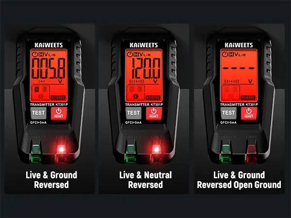 Product Introduction of KAIWEETS AC Circuit Breaker Finder Tool with Alert LCD Display, 2-Piece Set Electric Tester and Voltage Tester with Transmitter and Receiver, NCV Function & Flashlight, Non-Contact Cable Tester and Integrated GFCI Outlet Tester, Portable Detector 13