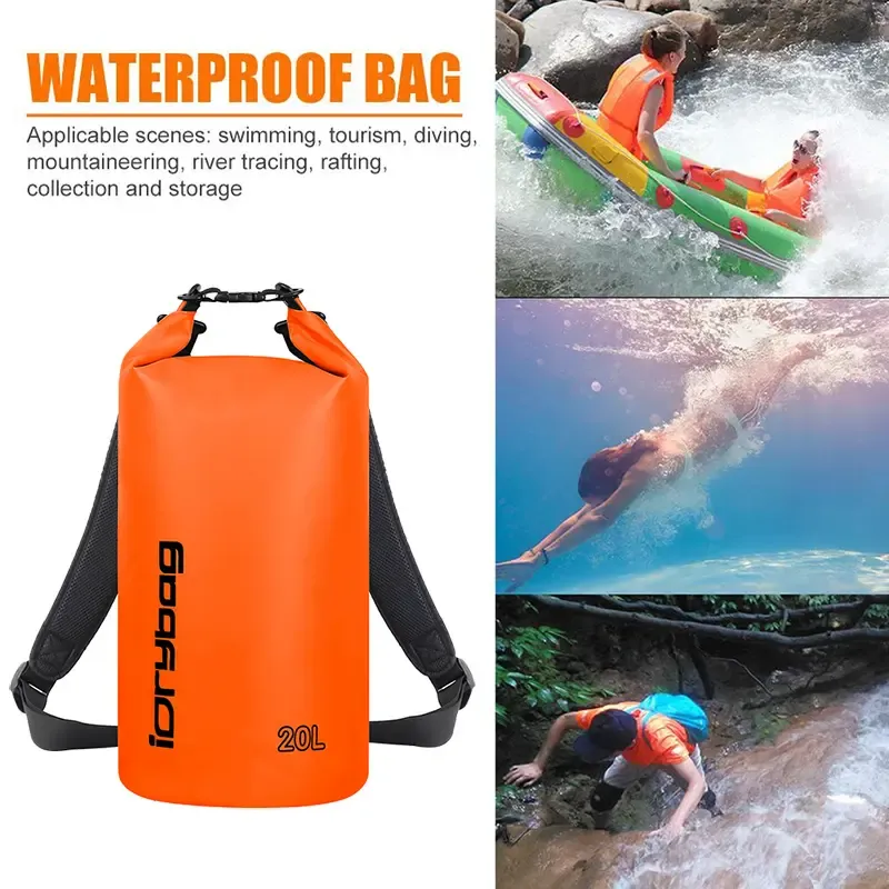 IDRYBAG Waterproof Backpack Dry Bag for Men and Women, Floating Bag Dry Backpack 2L/5L/10L/20L/30L, Waterproof Dry Bag for Kayaking, Boating, Canoeing, Rafting, Hiking, Camping