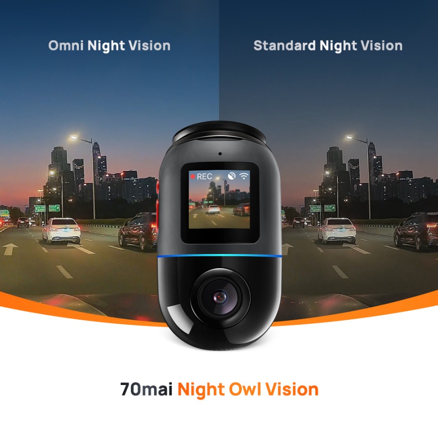 70mai Dash Cam Omni X200 360° Full View 4G Connect HD 1080P FOV 140° - Hitam+4G Kit, Built-in 64G