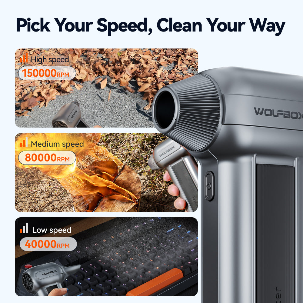 WOLFBOX Compressed Air Duster - Super Power Electric Air Duster