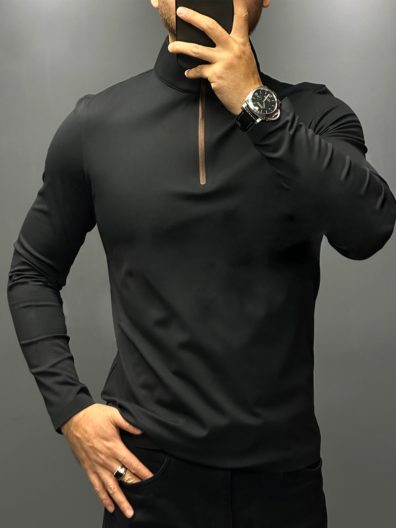 SmoothBlend Half Zip Mock Neck Tee