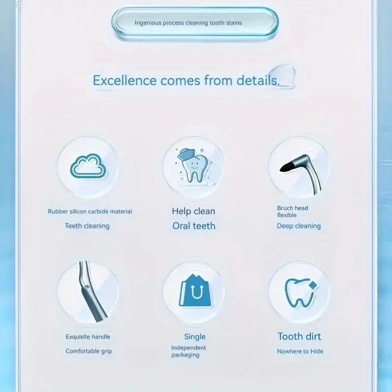 Manual Tooth Stain Remover &ndash; Plaque Removal Dental Cleaning Brush, Portable Ergonomic Oral Care Tool with L-Shaped Brush Head, No Power or Batteries Needed details 6